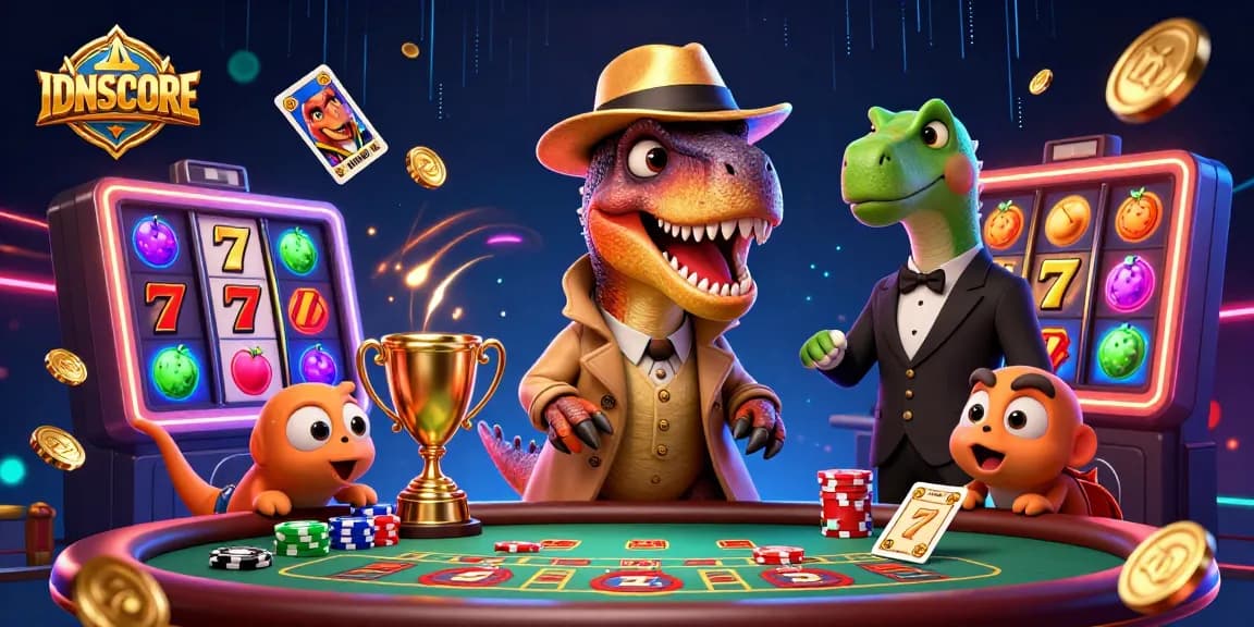 IDNSCORE offers seamless gaming experiences with a velociraptor at the blackjack table.