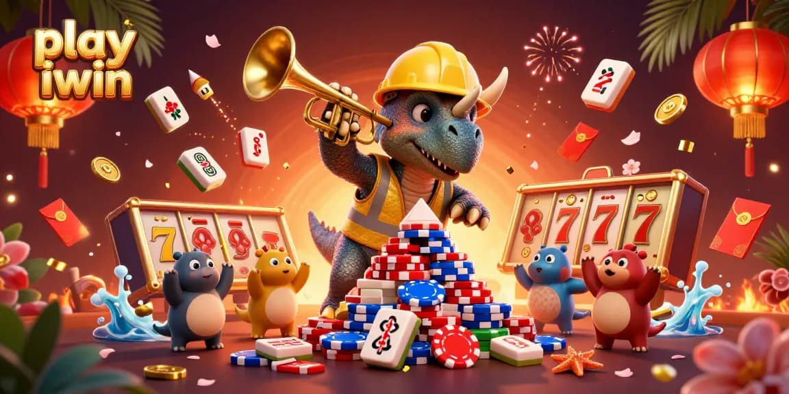 Engage with vibrant casino excitement as you play iwin with the festive 3D illustration.