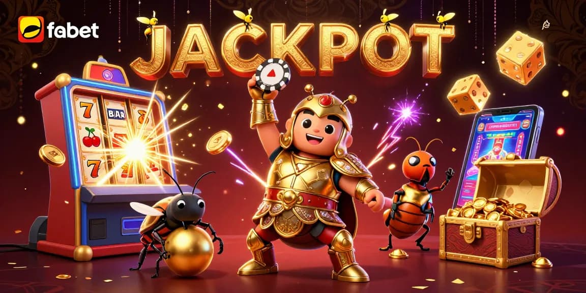 Experience the excitement of fabet with a lively scene celebrating wins in online casinos.