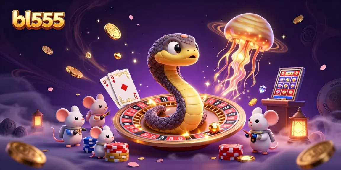 Spin the bl555 roulette with astronaut mice betting amid cosmic elements, a colorful casino scene