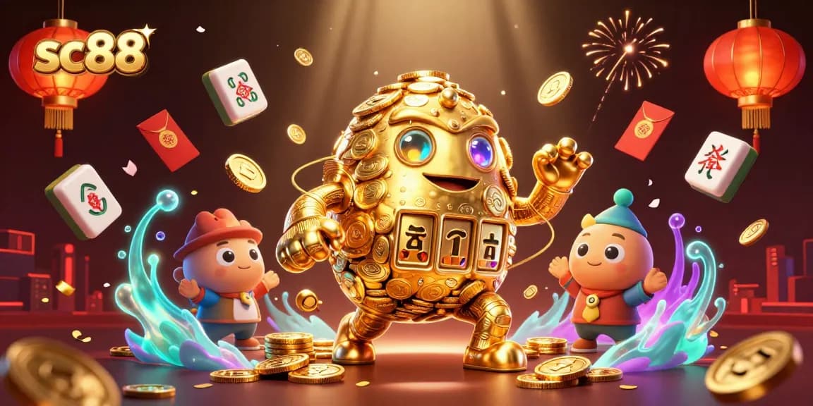 Experience the thrill of sc88 with golden golem and vibrant casino elements.