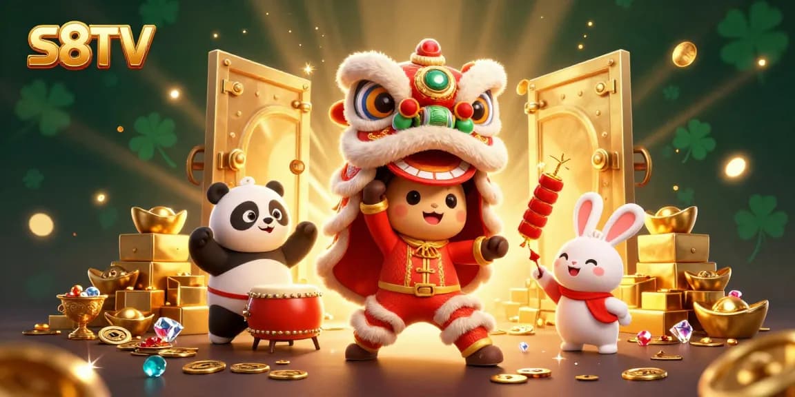 S8TV offers an exciting gambling experience with dazzling visuals featuring dynamic characters and golden treasures.
