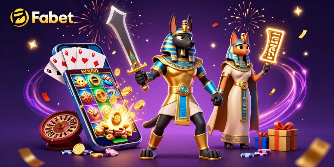 Experience Fabet's thrilling world with Anubis, Bastet, and dynamic casino elements.