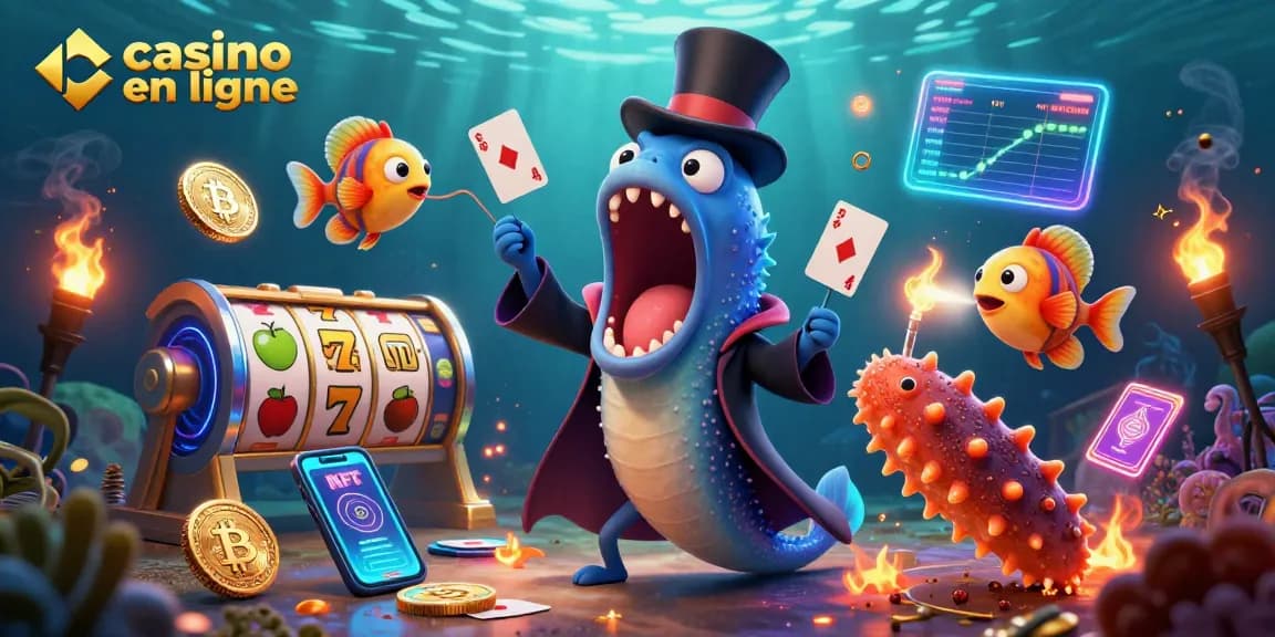 Un spectacle de casino en ligne captivant avec des personnages marins animés et des éléments de jeu.
