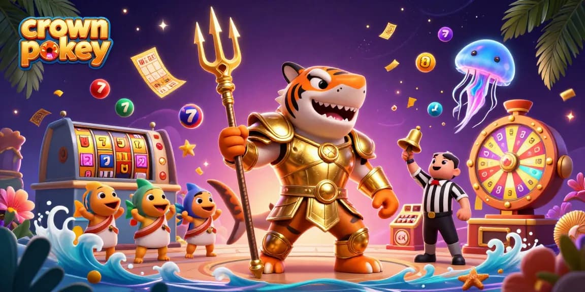 Experience exciting crown pokies with vibrant game elements and a lively underwater scene.