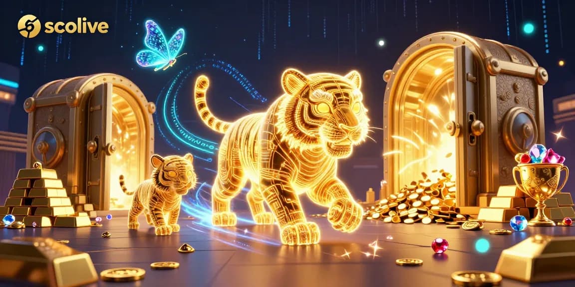 Experience vibrant socolive action in a dynamic digital casino landscape featuring a glowing golden tiger.