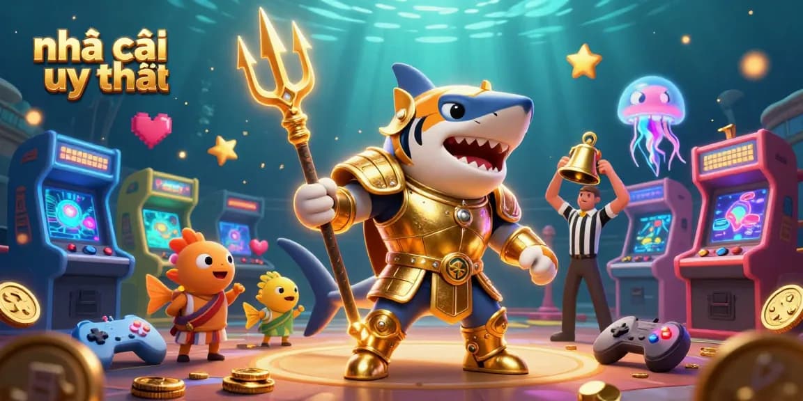 Engaging visual of nhà cái uy tín in an underwater colosseum with vibrant gaming elements.