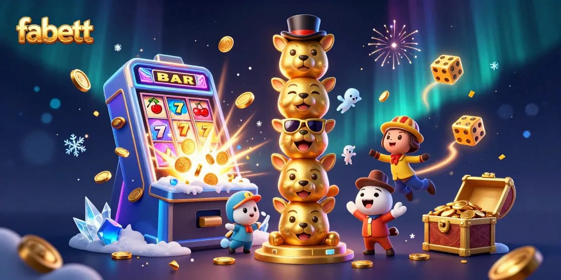 Experience fabett excitement with a vibrant 3D casino scene featuring dynamic slot machines and golden totem poles.
