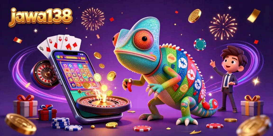 Experience the vibrant world of jawa138 with stunning casino elements and colorful characters!