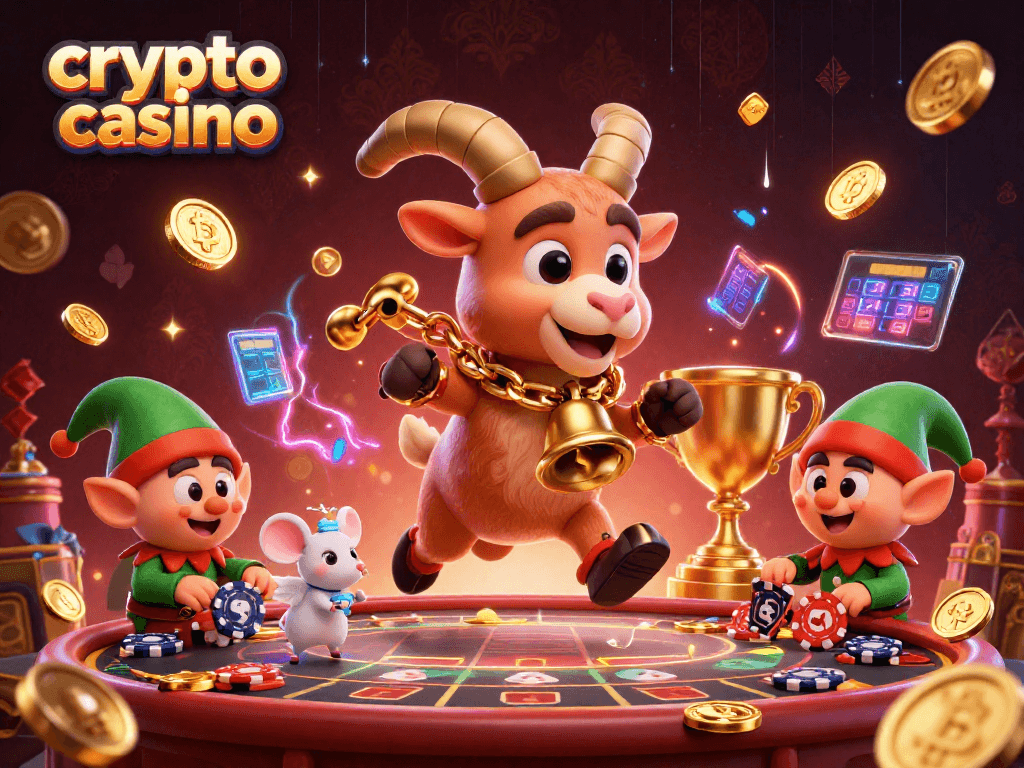 Profitez de l'excitation du crypto casino avec cette scène dynamique de jeux en ligne.