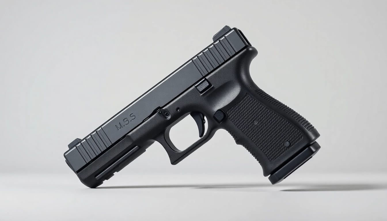 Showcase glock 17 slide for sale highlighting its precision engineering and sleek design.