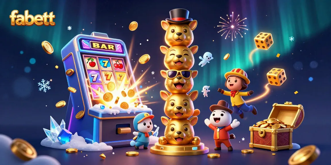 Experience fabett excitement with a vibrant 3D casino scene featuring dynamic slot machines and golden totem poles.