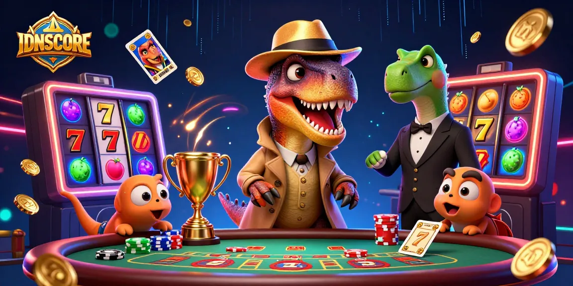 IDNSCORE offers seamless gaming experiences with a velociraptor at the blackjack table.
