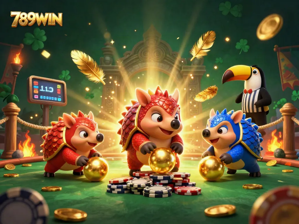 Experience thrilling gameplay with 789WIN featuring pangolins in a vibrant casino scene.