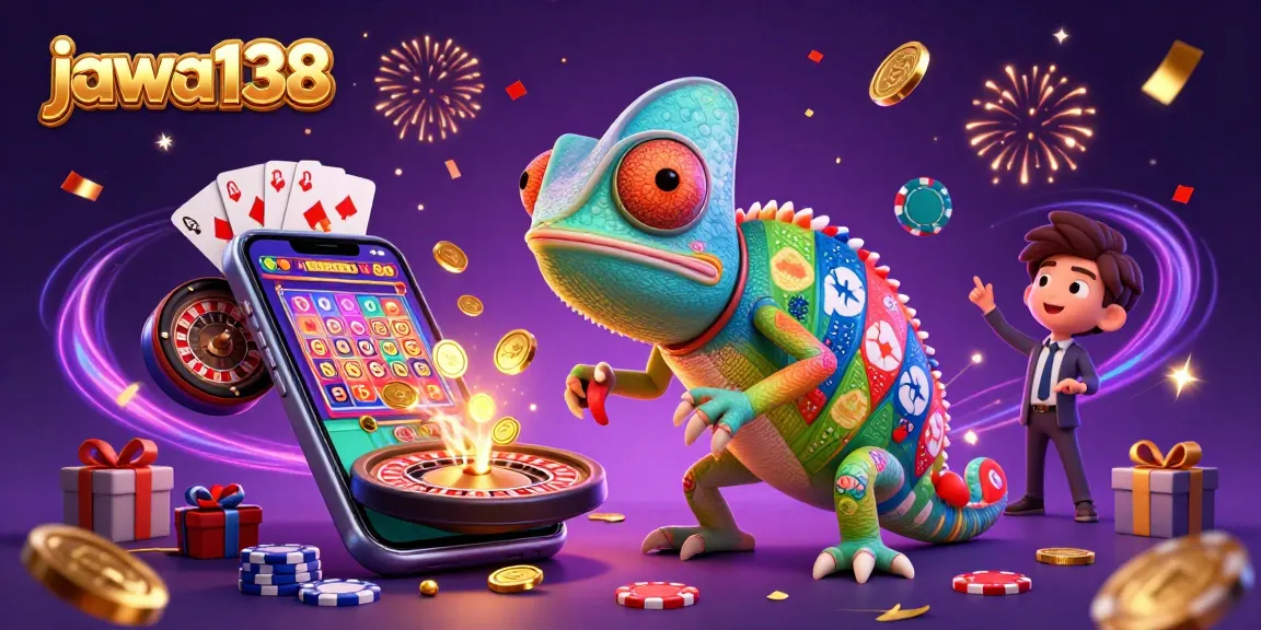 Experience the vibrant world of jawa138 with stunning casino elements and colorful characters!
