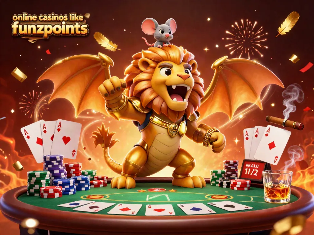 Win big at online casinos like Funzpoints with a dynamic poker scene featuring charming characters.