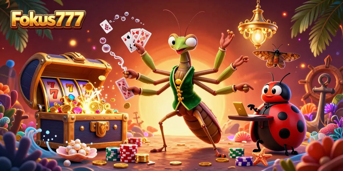 Experience thrilling gameplay at Fokus777 with a vibrant casino scene featuring a card sharp and pit boss.