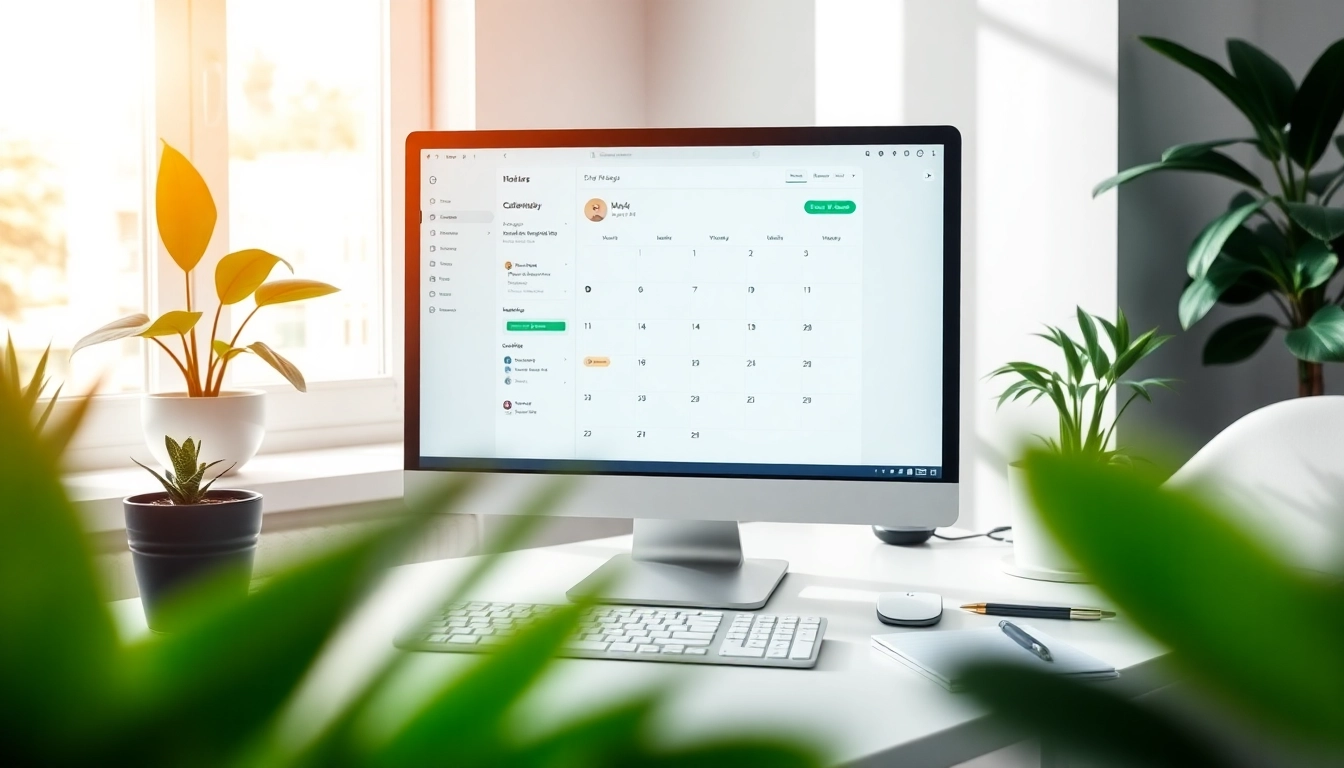 Explore features of the best AI scheduling assistant in a modern workspace setting.