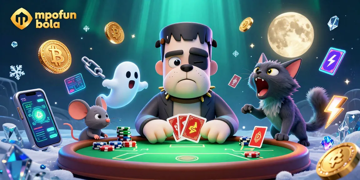Bet big with mpofun bola at lively poker tables featuring ghostly mice and striking crypto elements.