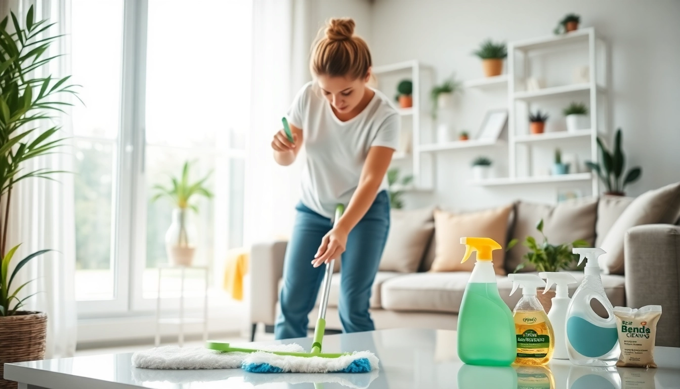 Bond cleaning expert thoroughly cleaning a living room to ensure maximum deposit return.