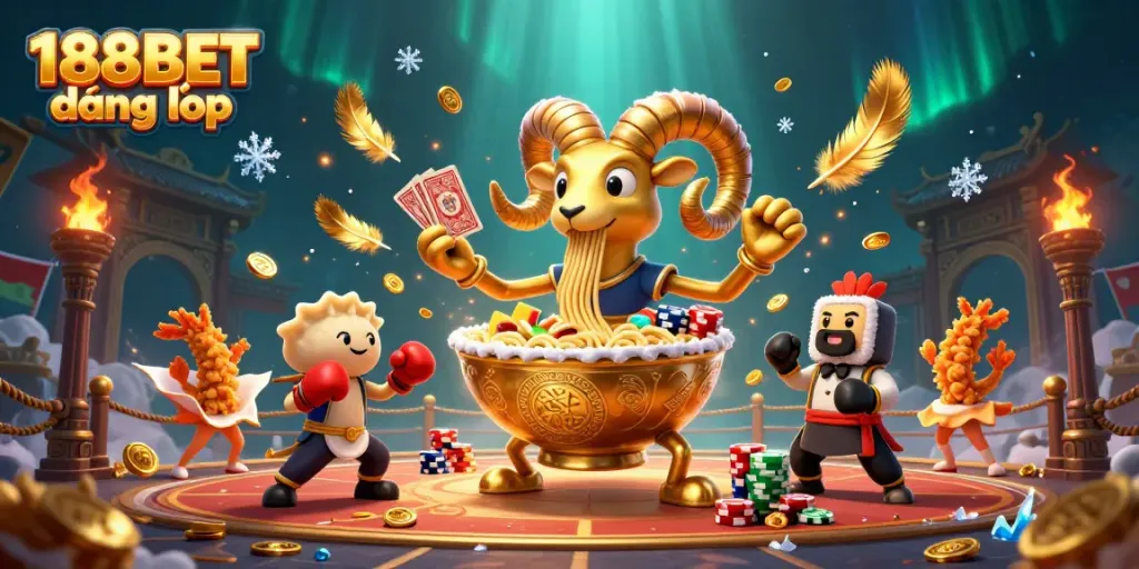 Experience 188BET đăng nhập with vibrant gaming elements and dynamic characters in a 3D casino scene.