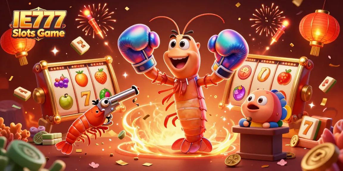 Experience the IE777 Slots Game with vibrant 3D characters and dynamic slot reels in action.
