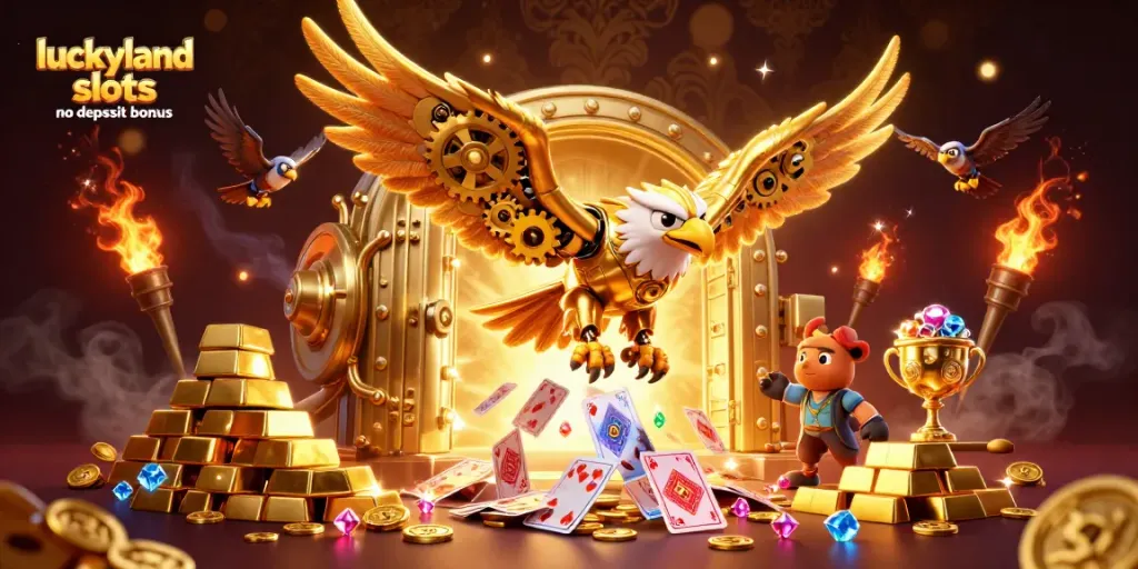 Engage with the luckyland slots no deposit bonus and enjoy vibrant casino action illustrated in a dynamic, captivating scene.