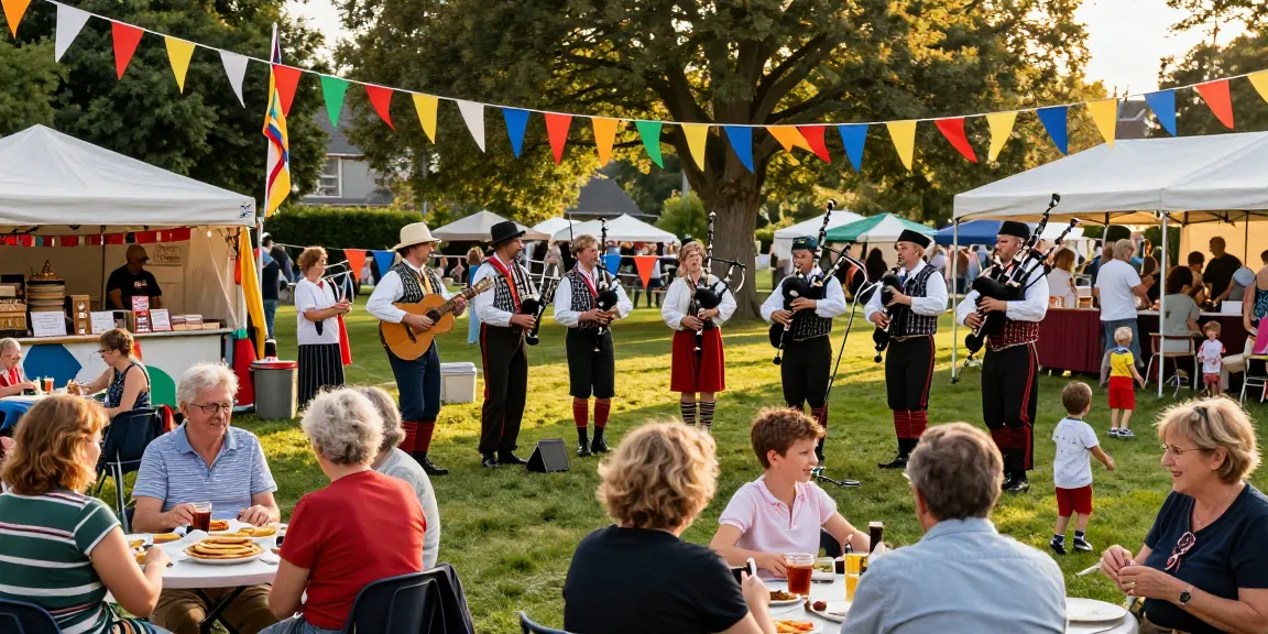 M98 สล๊อตเว็บตรง cultural festival in a park showcasing vibrant Breton music and dance.