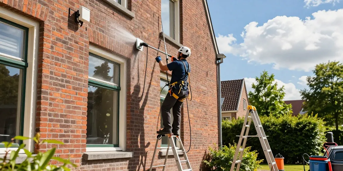 Professionelle Reinigung Mittenaar: Fassade wird mit Hochdruck gereinigt