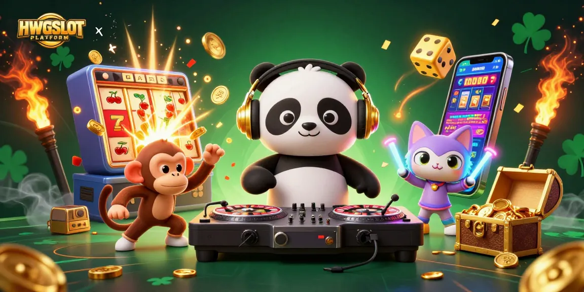 Experience vibrant games on the HWGSLOT PLATFORM with lively characters and casino elements.