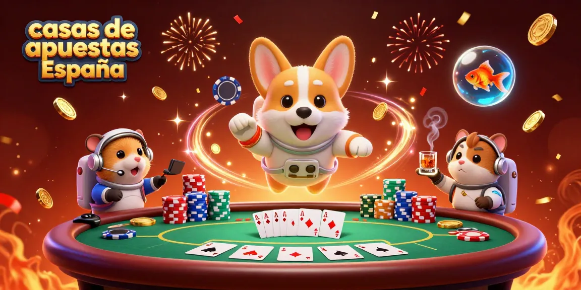 Disfruta de las casas de apuestas España en un casino espacial exclusivo con un corgi astronauta.
