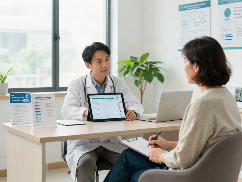 Consultation about Semaglutide treatment for weight loss and diabetes management in a modern health clinic.