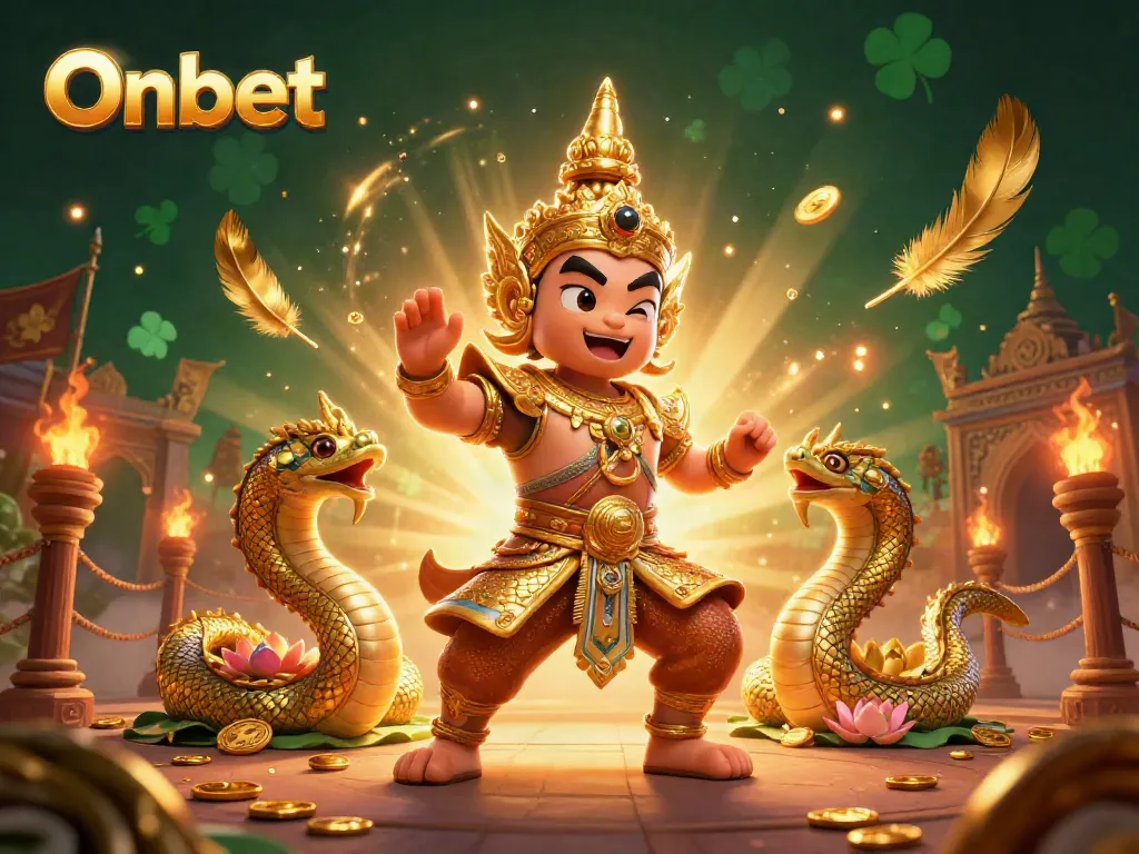 Engage with Onbet's thrilling casino world, featuring vibrant guardians and game elements in action.
