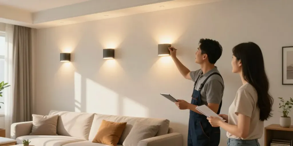 Instalare aplice LED cu senzor de un profesionist în servicii locale de încredere.