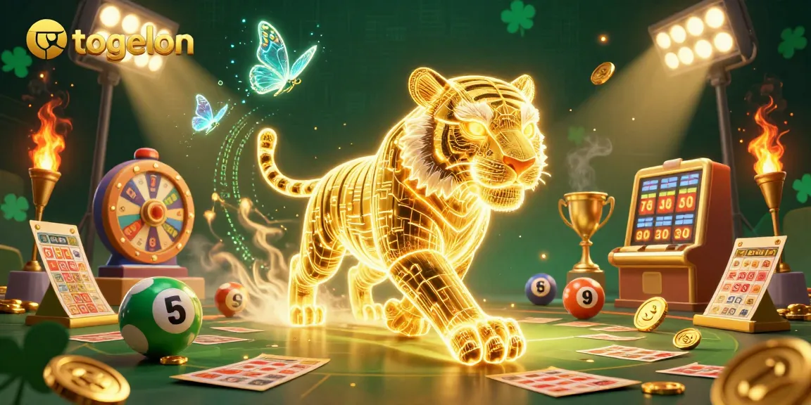 Engage in the thrilling togelon experience with a vibrant digital lottery landscape showcasing colorful balls and dynamic elements.