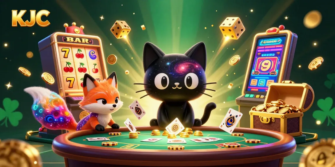Experience the excitement at KJC with a thrilling cosmic casino scene filled with vibrant game elements.