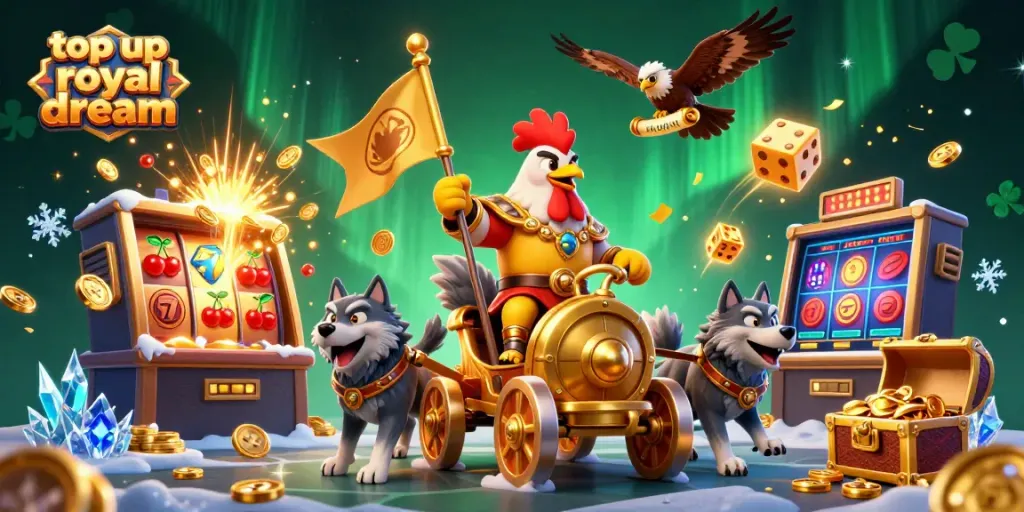 Top up royal dream dengan cepat dan aman, ilustrasi menarik yang menampilkan karakter dan elemen kasino.