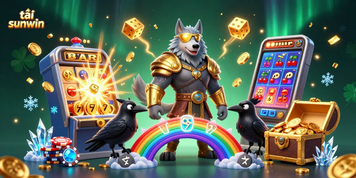 Play and win with tải sunwin in this vibrant and detailed casino-themed illustration.