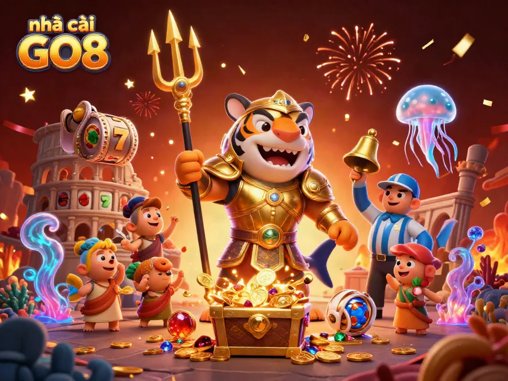 Join the excitement at nhà cái GO8 with thrilling slot action amid an epic underwater arena.