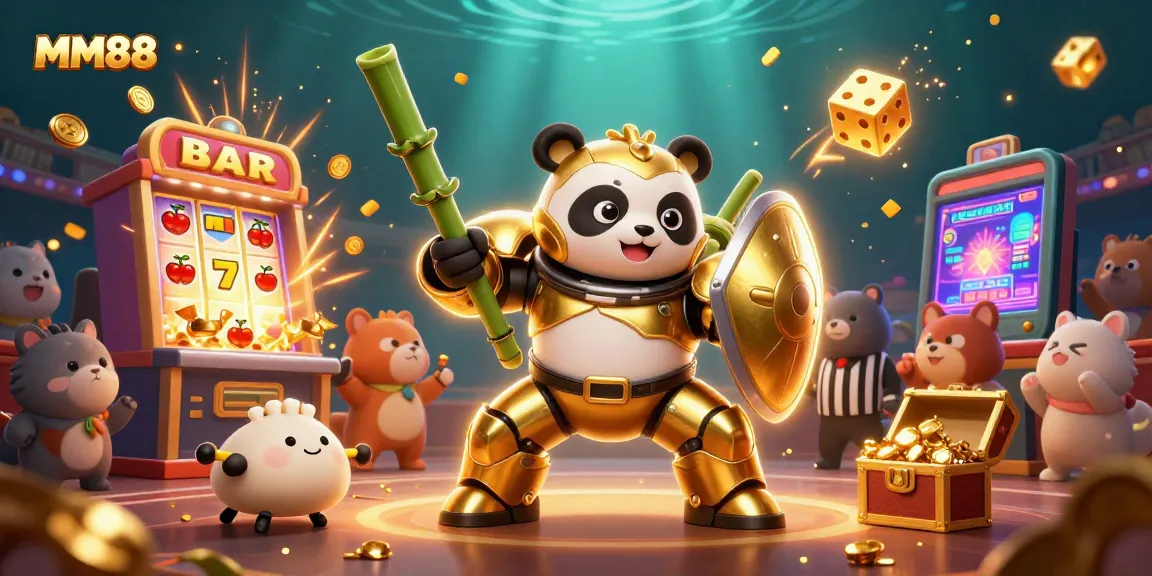 Experience thrilling gameplay at MM88 with a hyper-detailed casino scene featuring exciting slot machines.