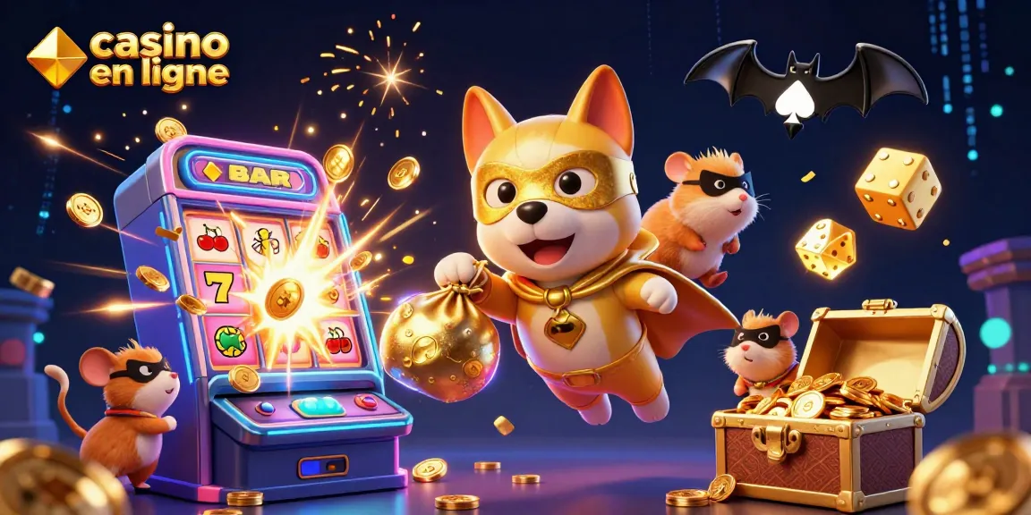 Le casino en ligne avec un super chien et un hamster en pleine action ludique, pleine d'animations.