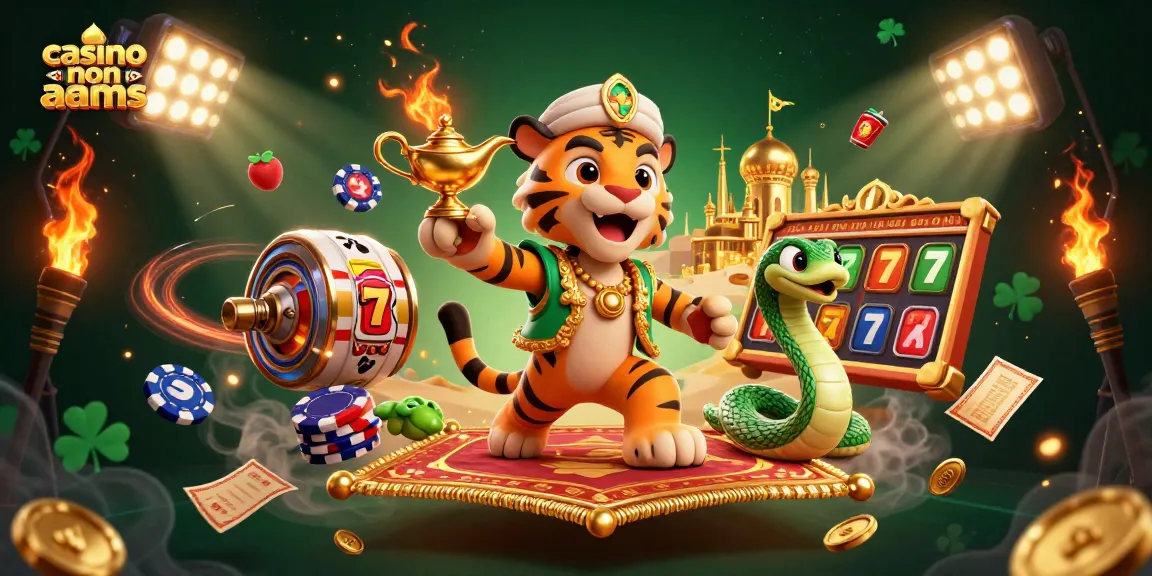 Gioca nei casinò non AAMS, con il sultano in volo su un tappeto di fiches tra slot e premi d'oro.