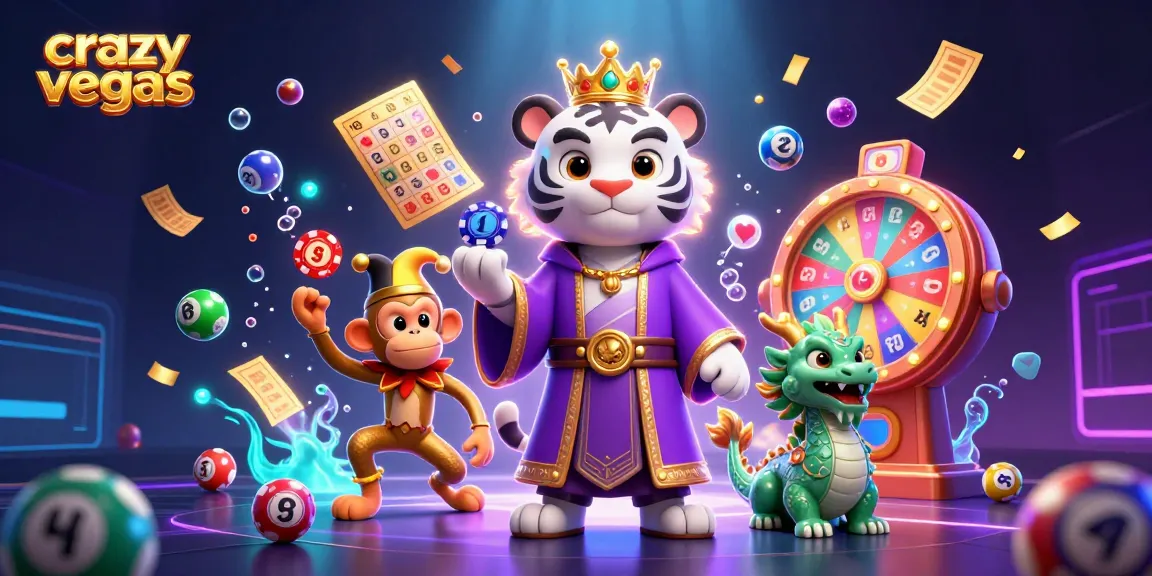 Experience the excitement of crazyvegas with vibrant characters and dynamic casino elements in a rich 3D scene.