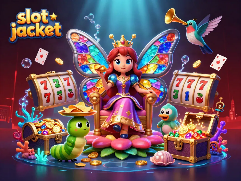 Experience the excitement of a slot jackpot with vibrant characters and dynamic gaming elements.