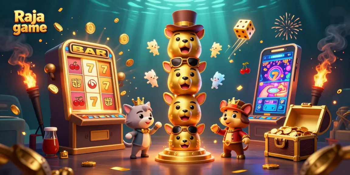 Win big with Raja game featuring vibrant characters and exciting casino elements in a thrilling 3D illustration.