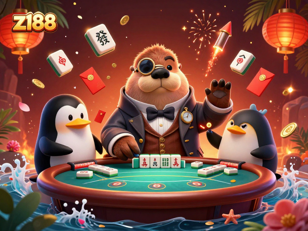 Experience thrilling gameplay at z188 with our jolly walrus and friends at an underwater poker table.