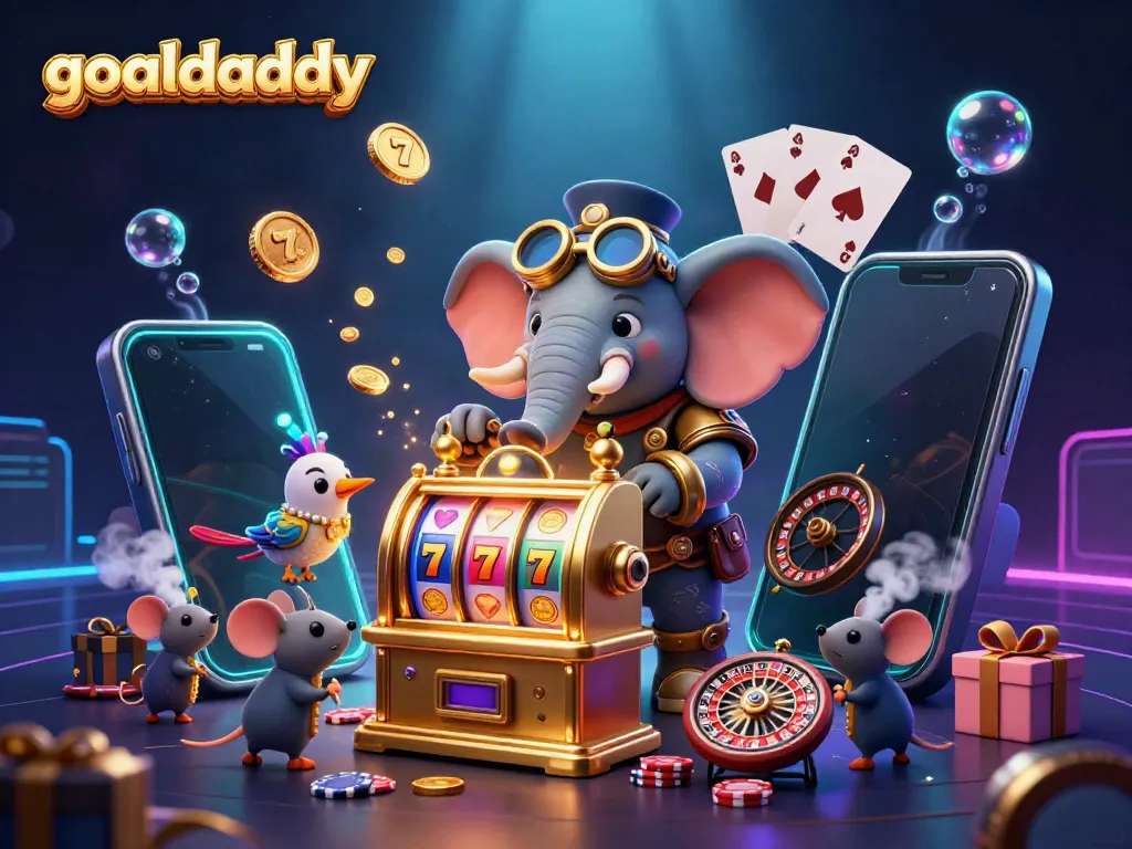 Experience goaldaddy's thrilling slots with steampunk characters in an ultra-detailed 3D scene.