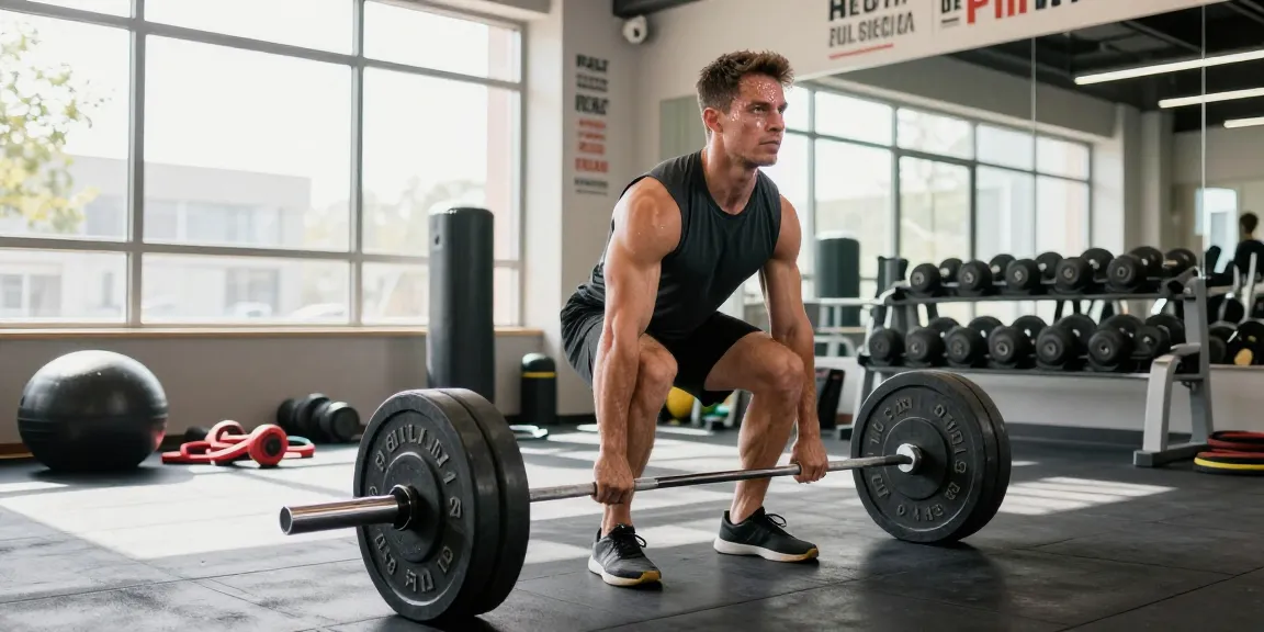 Medi Pharma Steroids user weightlifting in a modern gym, showcasing determination and strength.