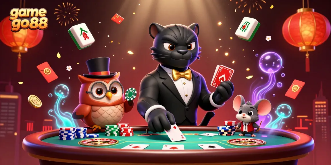 Engage in thrilling gameplay at game go88 with our vibrant poker scene featuring animated characters.