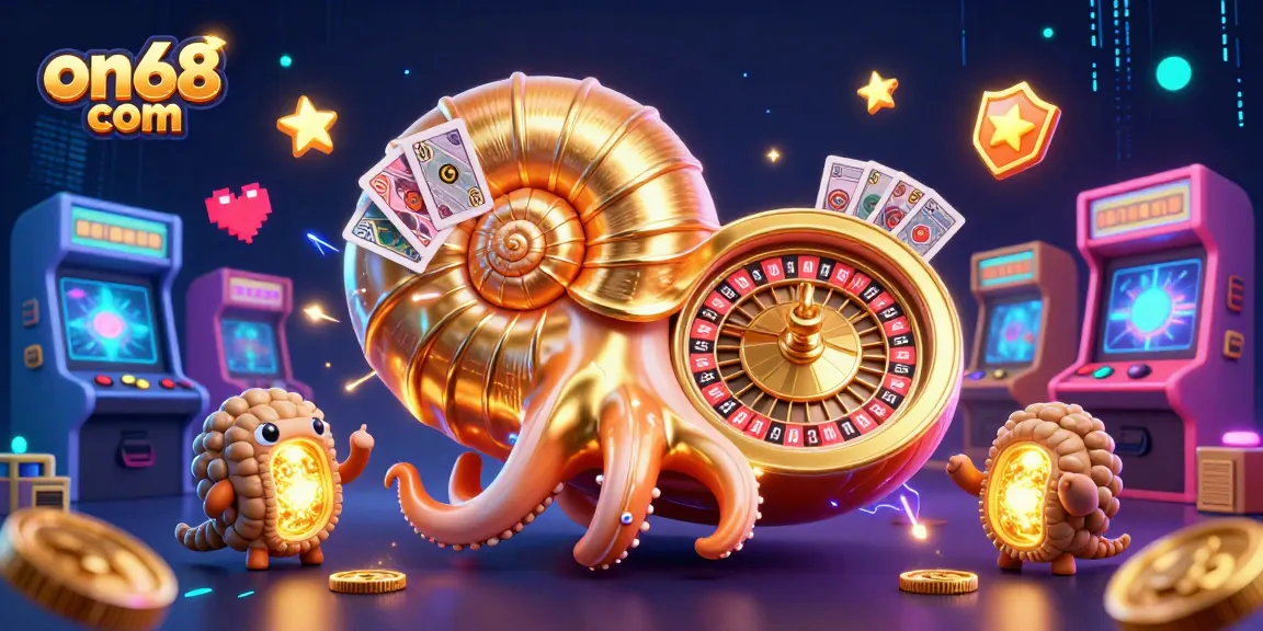 Play exciting games with on68 com featuring a giant nautilus roulette and glowing ammonites.